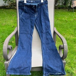 Dark blue LOW WAISTED boot cut jeans
